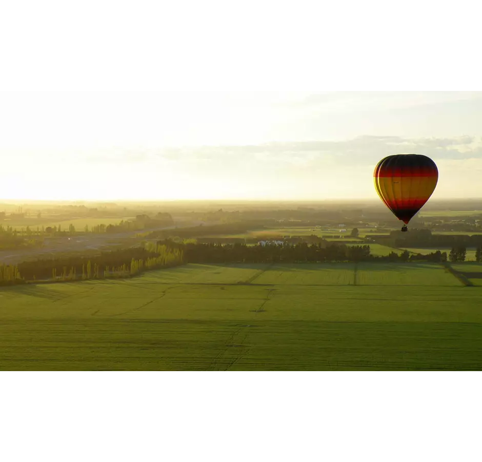 Hot Air Balloon Over Canterbury Plains