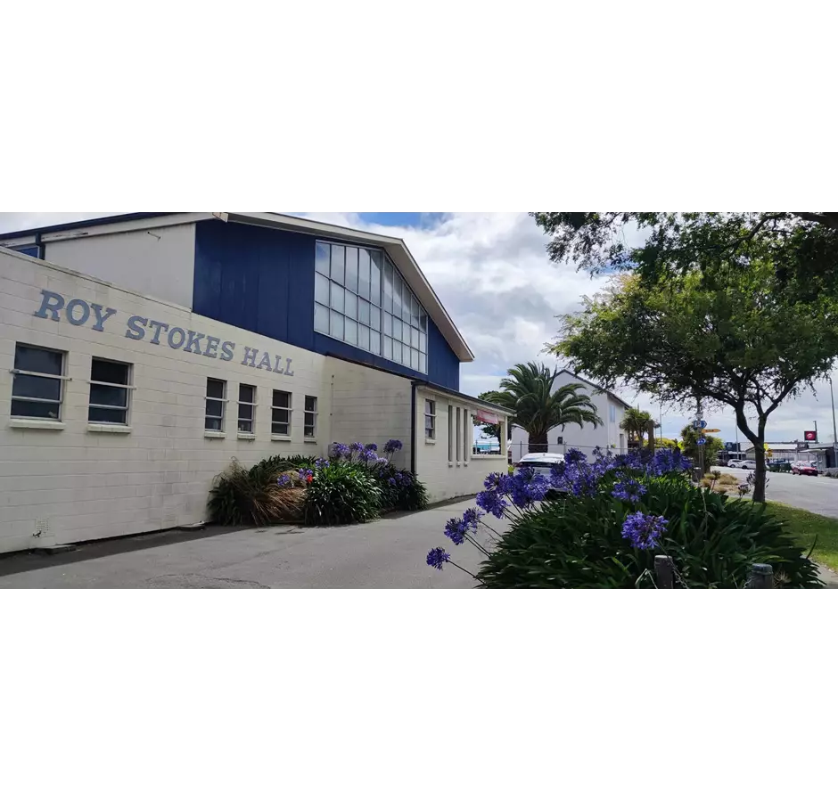 Roy Stokes Hall Exterior With Garden And Road