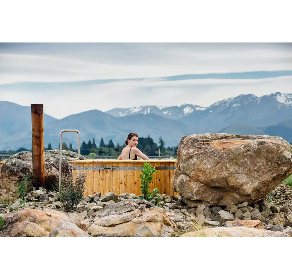 Lady In Hot Tub Opuke Hot Pools