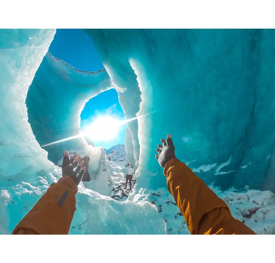 Bare Kiwi Ice Tunnel Mt Cook