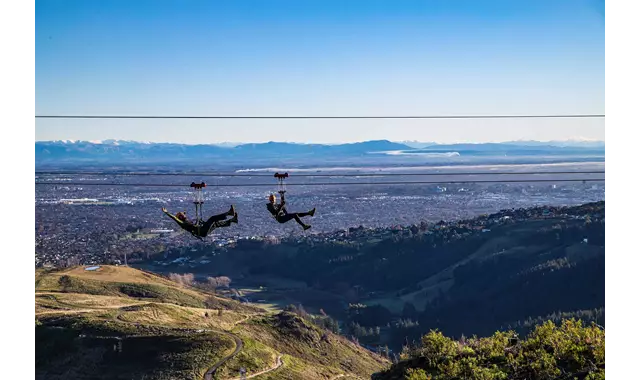 Convention Bureau Generic Ziplining Over Cityscape