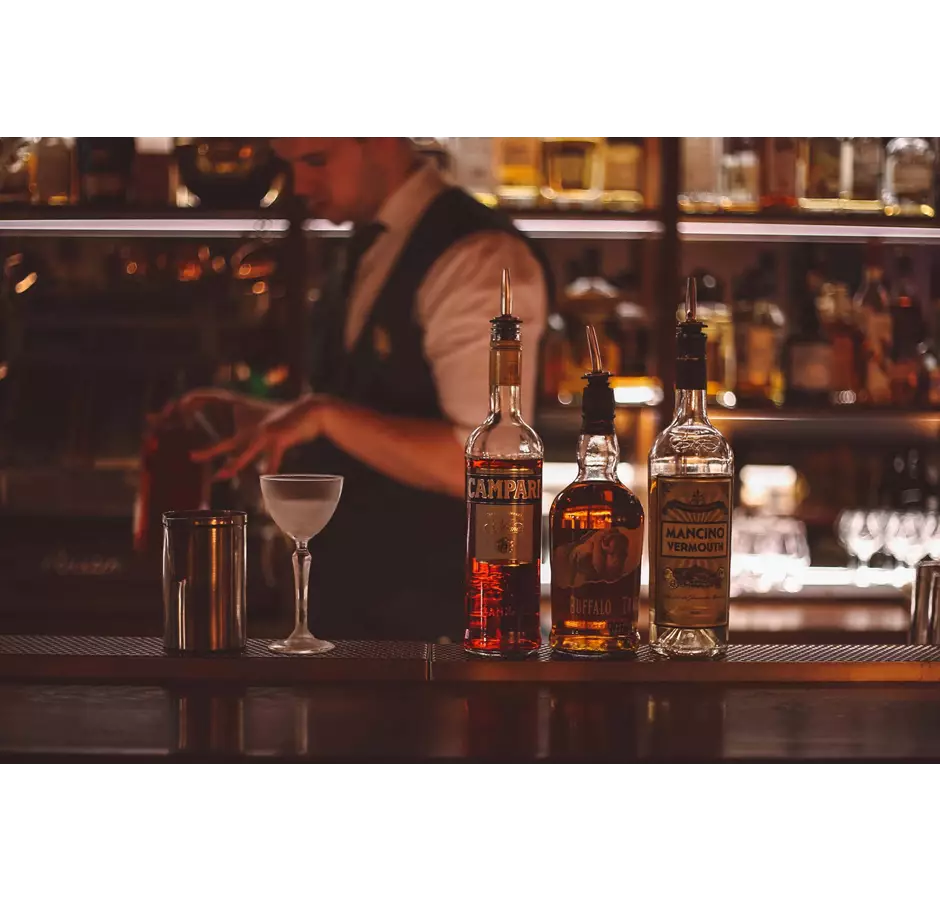 Drinks Lined Up On The Bat At The Austin Club